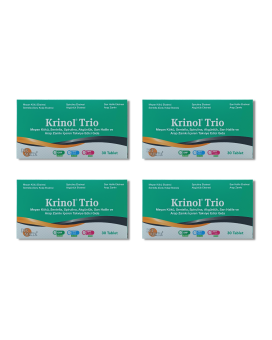 Krinol Trio - Meyan Kökü, Sentella, Spirulina, Akgünlük, Sarı Halile ve Arap Zamkı - 30 Tablet - 4 Kutu