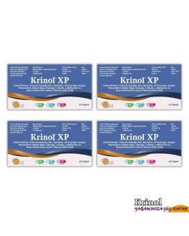 Krinol XP - Cüce Palmiye, Spirulina, At Kuyruğu, Isırgan, Resveratrol, L-Sistin, L-Metiyonin, Soya İzoflavonları, Keratin, Bor, Biotin,  Folik Asit - 60 Tablet - 4 Kutu