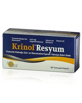 Krinol Resyum - Yumurta Kabuğu Zarı ve Resveratrol - 30 Kapsül - 1 Kutu